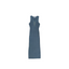 DUSTY BLUE BUTTONED MIDI DRESS