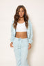 CORDUROY DRAWSTRING BLUE JACKET