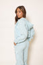 CORDUROY DRAWSTRING BLUE JACKET
