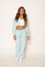 CORDUROY DRAWSTRING BLUE JACKET