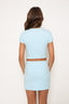 RIBBED BLUE MINI SKIRT