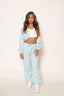 CORDUROY DRAWSTRING BLUE JACKET