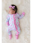 BAMBOO RUFFLE CONVERTABLE SNAP FOOTIE PAJAMA