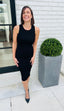 BLACK RIBBED DRESS