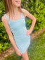 RIBBED CAMI BLUE