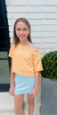 FRENCH TERRY BOXY CROP APRICOT TOP