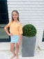 FRENCH TERRY BOXY CROP APRICOT TOP