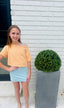 FRENCH TERRY BOXY CROP APRICOT TOP