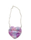 PURPLE PLUSH HEART SHAPE BAG