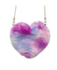 PURPLE PLUSH HEART SHAPE BAG