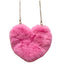 PINK PLUSH HEART SHAPE BAG