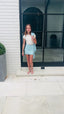 RIBBED BLUE MINI SKIRT