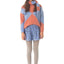 KNITTED PINK AND BLUE SWEATER.