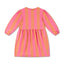 CORAL PINK BLOCK STRIPE DRESS.