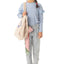 LONG SLEEVE BLUE SHIRT WITH FRILLS.