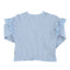 LONG SLEEVE BLUE SHIRT WITH FRILLS.