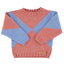 KNITTED PINK AND BLUE SWEATER.