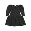 BLACK CURLY DRESS.