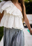 SEERSUCKER PLEATED SKIRT.