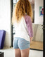 BLESS PURPLE RAGLAN TEE.
