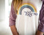 BLESS PURPLE RAGLAN TEE.