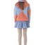 KNITTED PINK AND BLUE SWEATER.