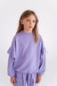 VIOLET RUFFLE SWEATSHIRT