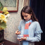 LONG SLEEVE BLUE SHIRT WITH FRILLS.